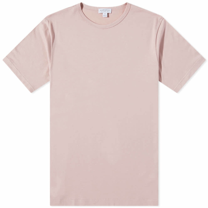 Photo: Sunspel Men's Classic Crew Neck T-Shirt in Shell Pink