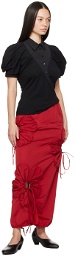 J.Kim Red Flower Maxi Skirt