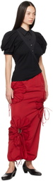 J.Kim Red Flower Maxi Skirt