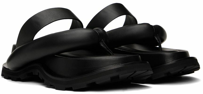 Jil Sander Black Oversize Strap Platform Sandals Jil Sander