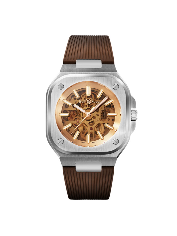 Photo: Bell & Ross - BR 05 Skeleton Gold Automatic Stainless Steel Watch, Ref. BR05A-CH-SKST/SRB