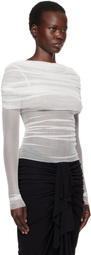 Christopher Esber White Veiled Blouse