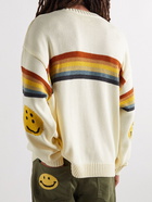 KAPITAL - Striped Cotton-Blend Jacquard Sweater - Neutrals