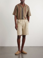 Kardo - Ronen Camp-Collar Striped Jacquard-Knit Cotton Shirt - Green