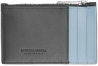 Bottega Veneta Gray & Blue Cassette Zippered Card Holder