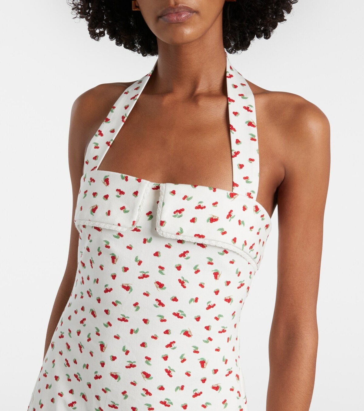 Posse Ebony lace-trimmed printed cotton-blend midi dress