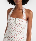 Posse Ebony lace-trimmed printed cotton-blend midi dress