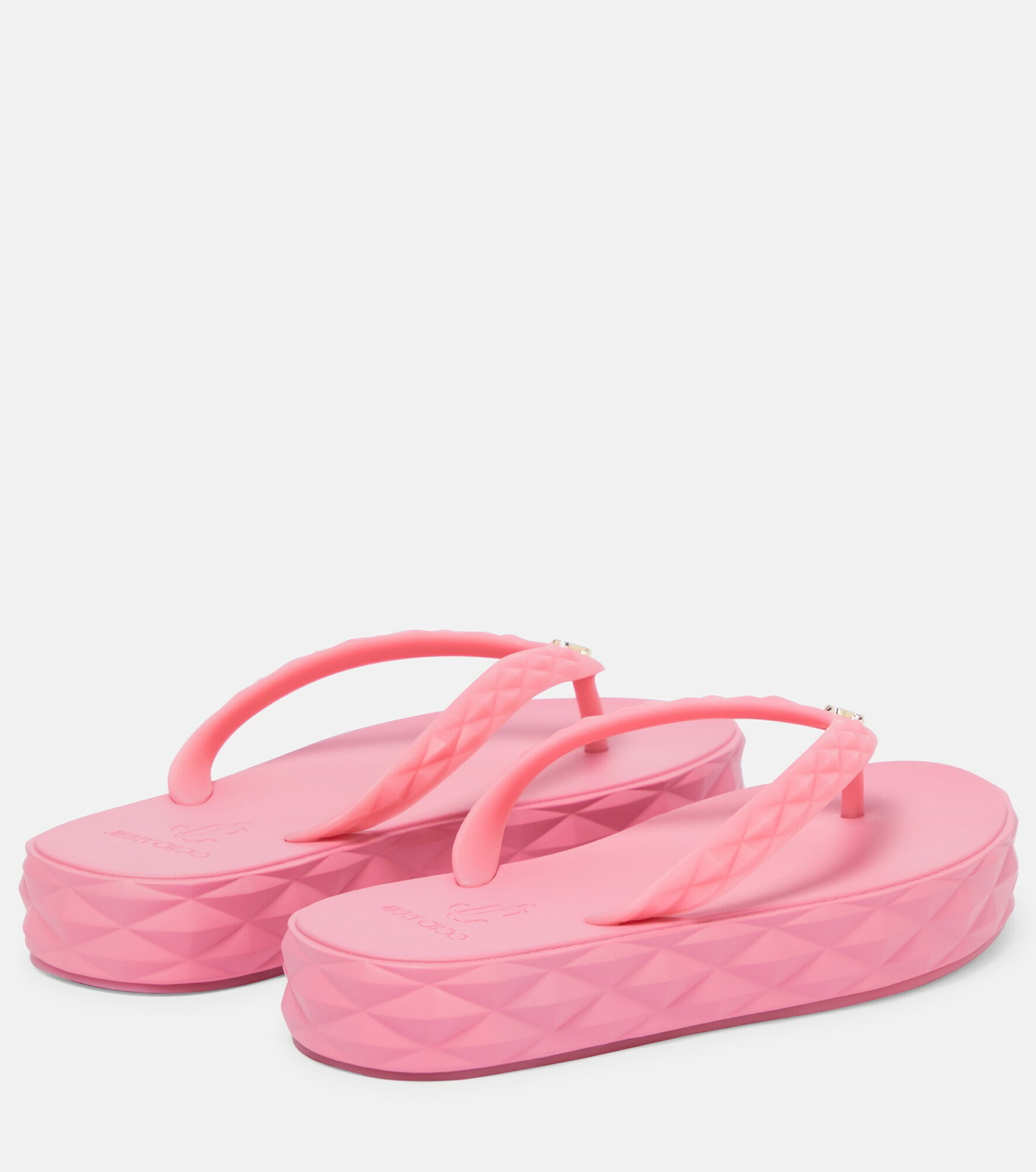 Jimmy Choo - Diamond logo platform thong sandals
