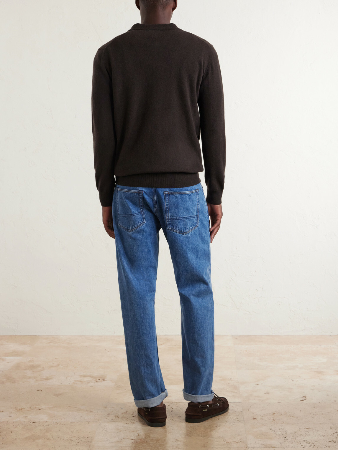 Altea - Virgin Wool Polo Sweater - Brown