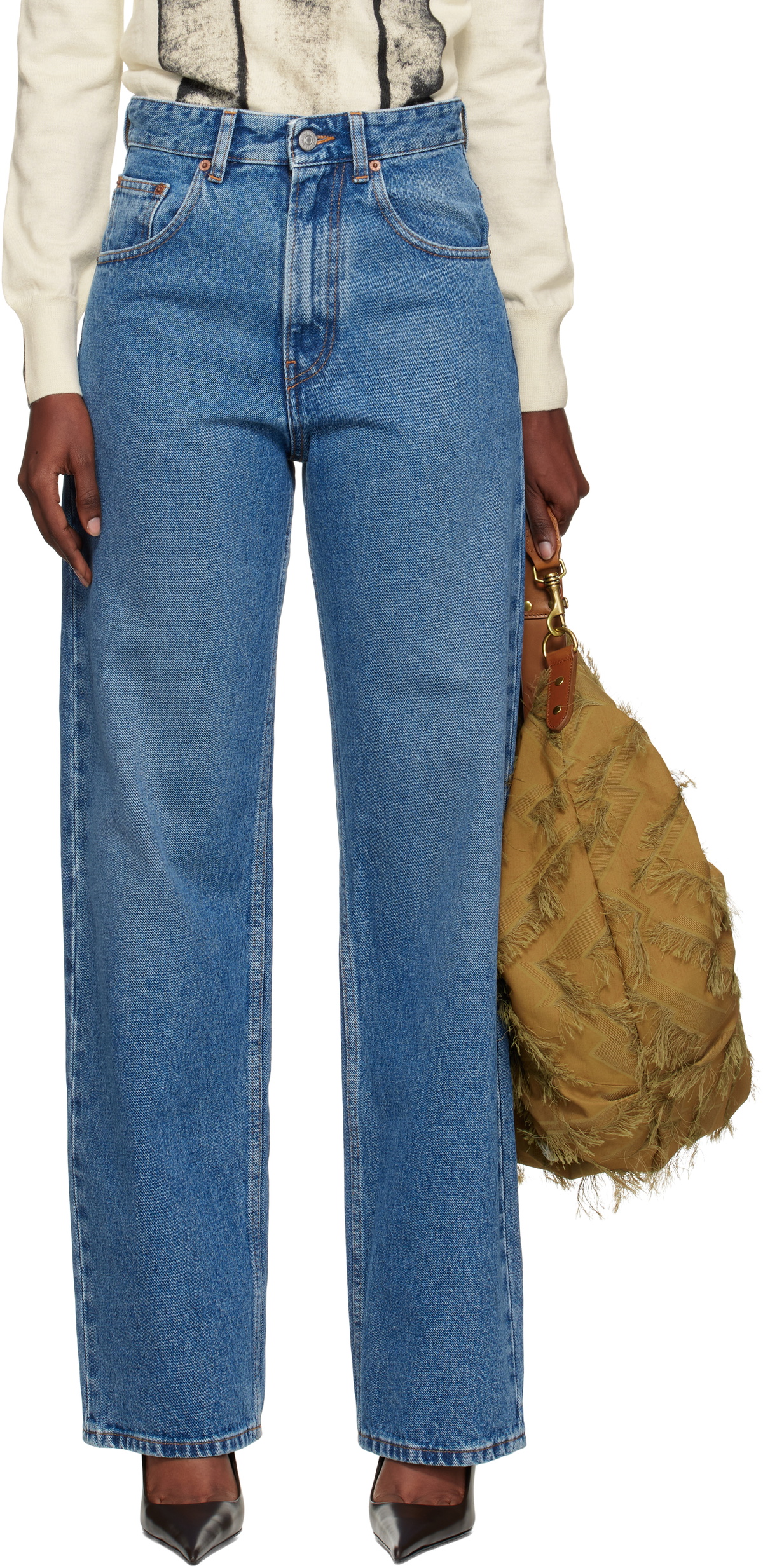 デニム・ジーパン MAISON MARGIELA Women Denim Pants S29LA0100 M35096 900 Black Maison Margiela straight-leg Cotton Jeans | Black | FARFETCH
