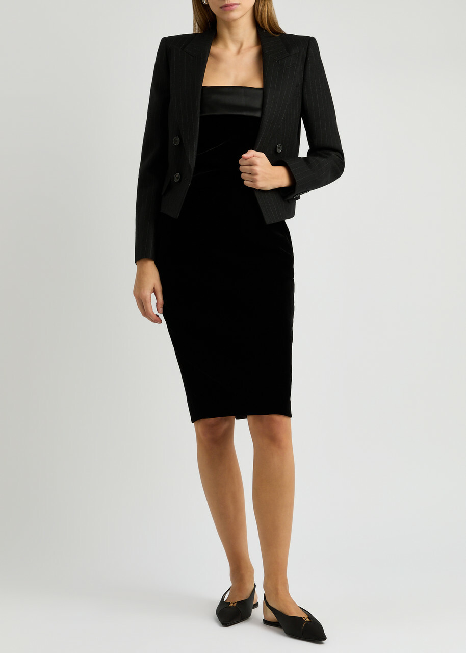 flats with black dress LONG BLACK DRESS WITH GLITTER main image 1
