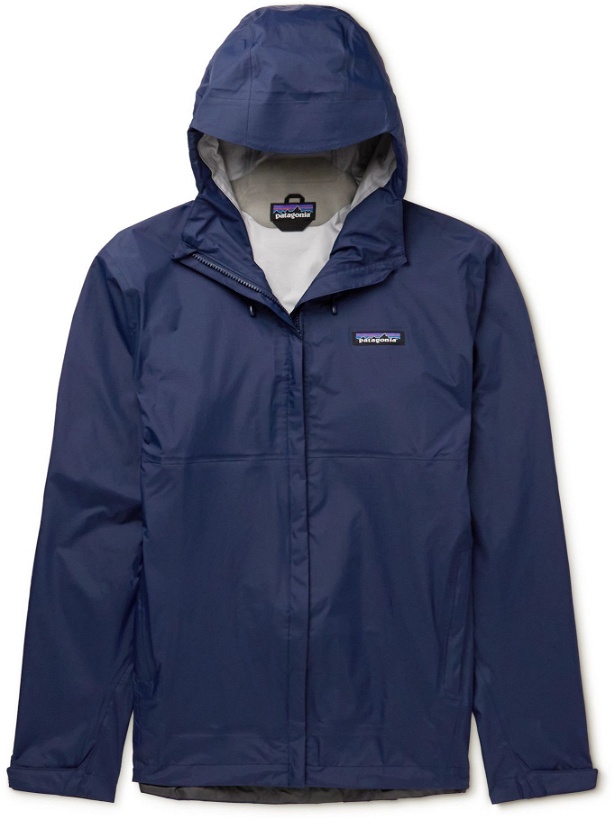 Photo: Patagonia - Torrentshell 3L Recycled H2No Performance Standard Ripstop Hooded Jacket - Blue