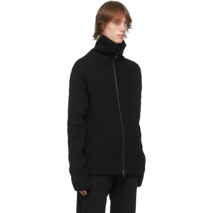 Haider Ackermann Black Wool Zip Cardigan Haider Ackermann