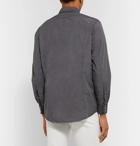 Massimo Alba - Micro-Checked Cotton-Poplin Shirt - Gray