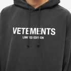 Vetements Men's Limited Edition Logo Hoodie in Black