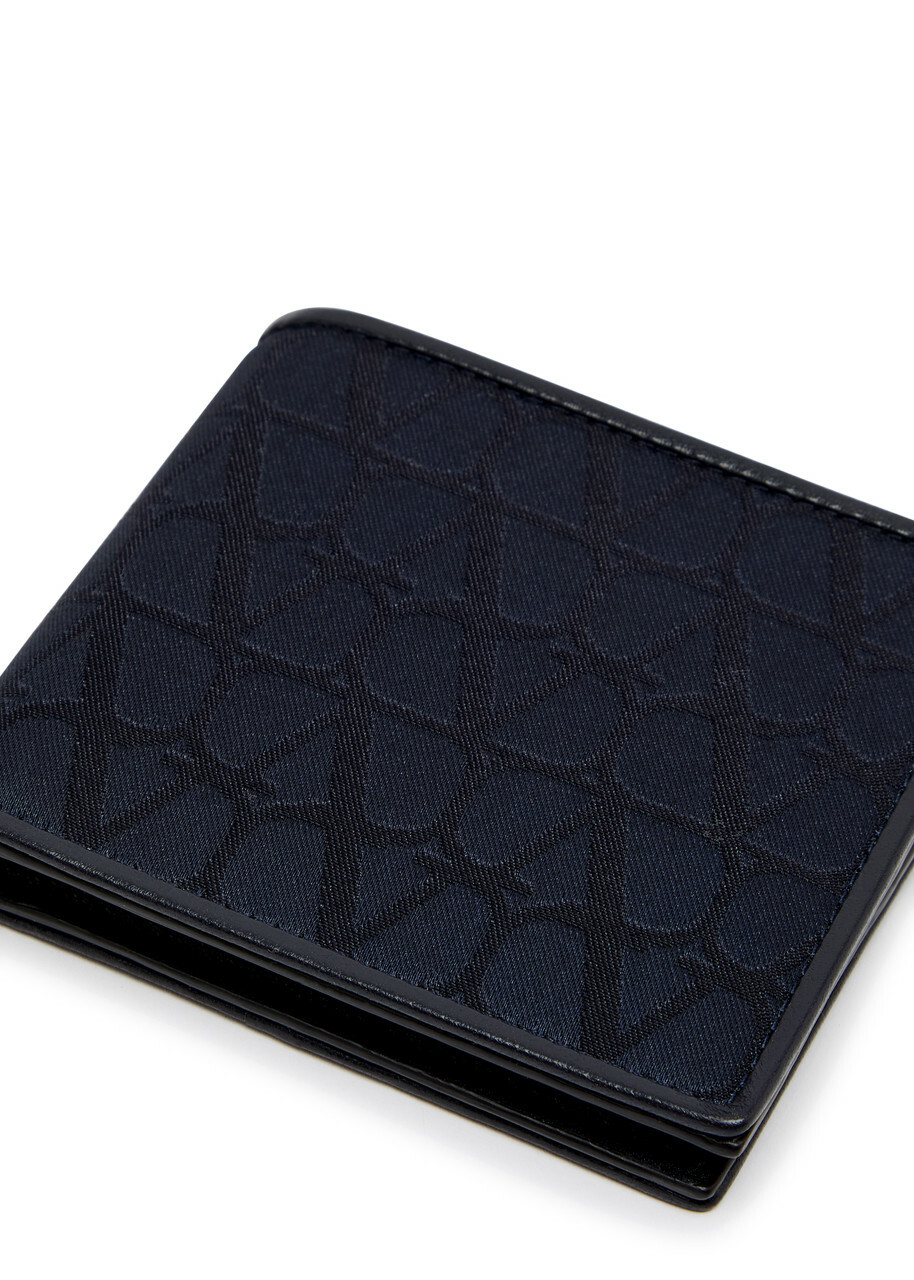 Valentino Toile Iconographe Logo Canvas Wallet - Blue - One Size
