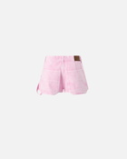 Pinko Workwear Style Shorts In Cotton Bull Lilac Chiffon