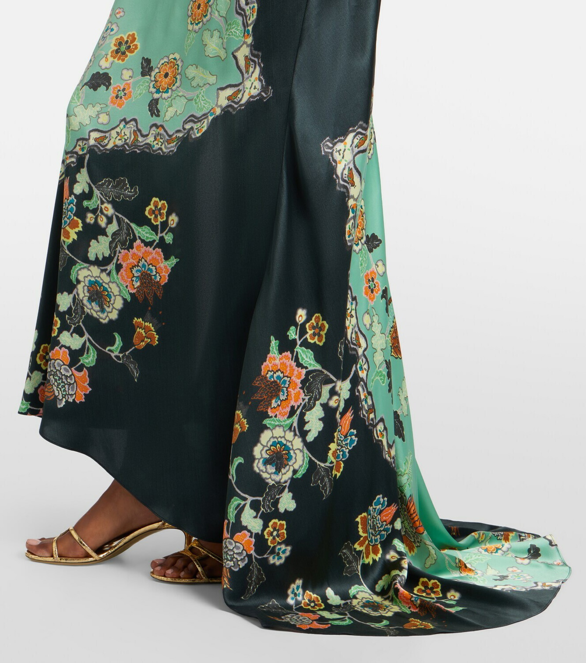 Roberto Cavalli Floral silk satin gown