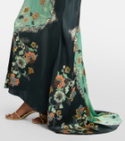 Roberto Cavalli Floral silk satin gown