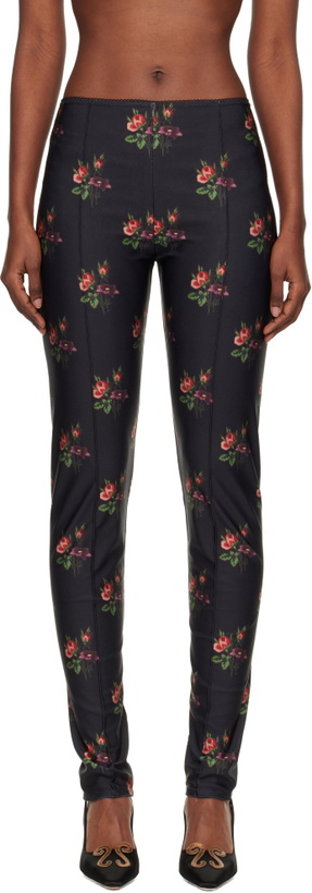 Photo: Meryll Rogge Black Floral Jersey Leggings