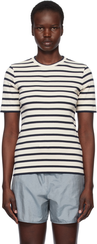 Photo: Jil Sander Off-White & Navy Crewneck T-shirt