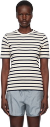 Jil Sander Off-White & Navy Crewneck T-shirt