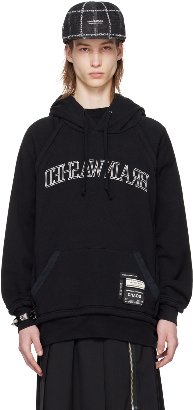 Undercover logo-embroidered zip-up hoodie - Black