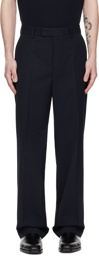 Dries Van Noten Navy Creased Trousers