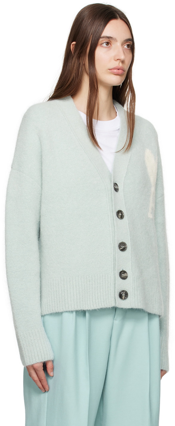 AMI Paris Ami de Coeur wool cardigan - Blue