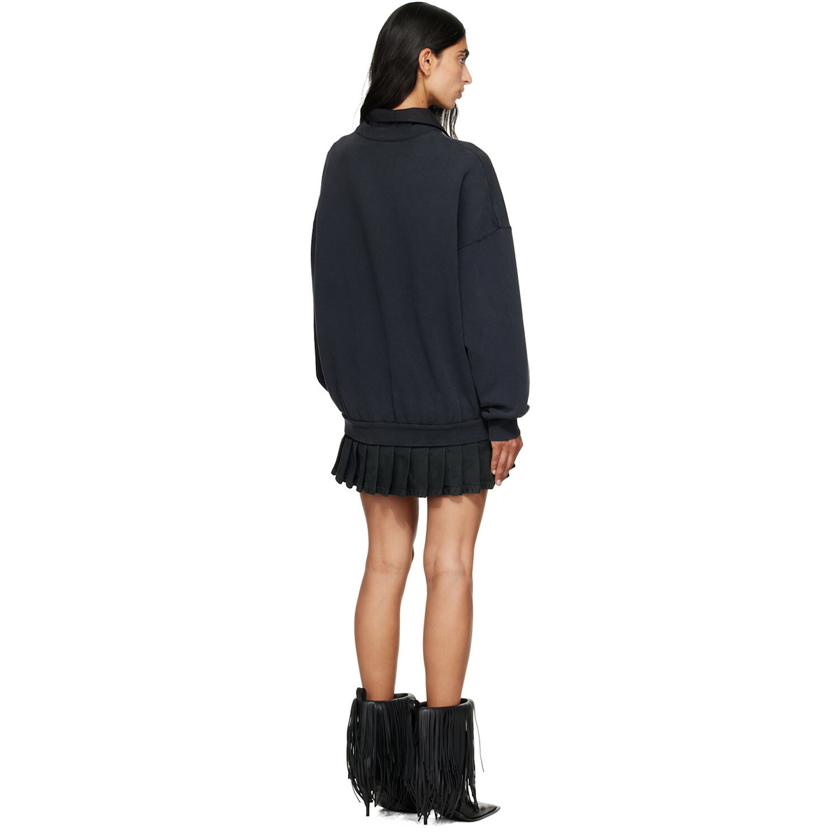 Balenciaga Black Hybrid Laurel Dry Molleton Minidress