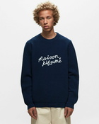 Maison Kitsune Maison Kitsune Handwriting Comfort Jumper Blue - Mens - Pullovers