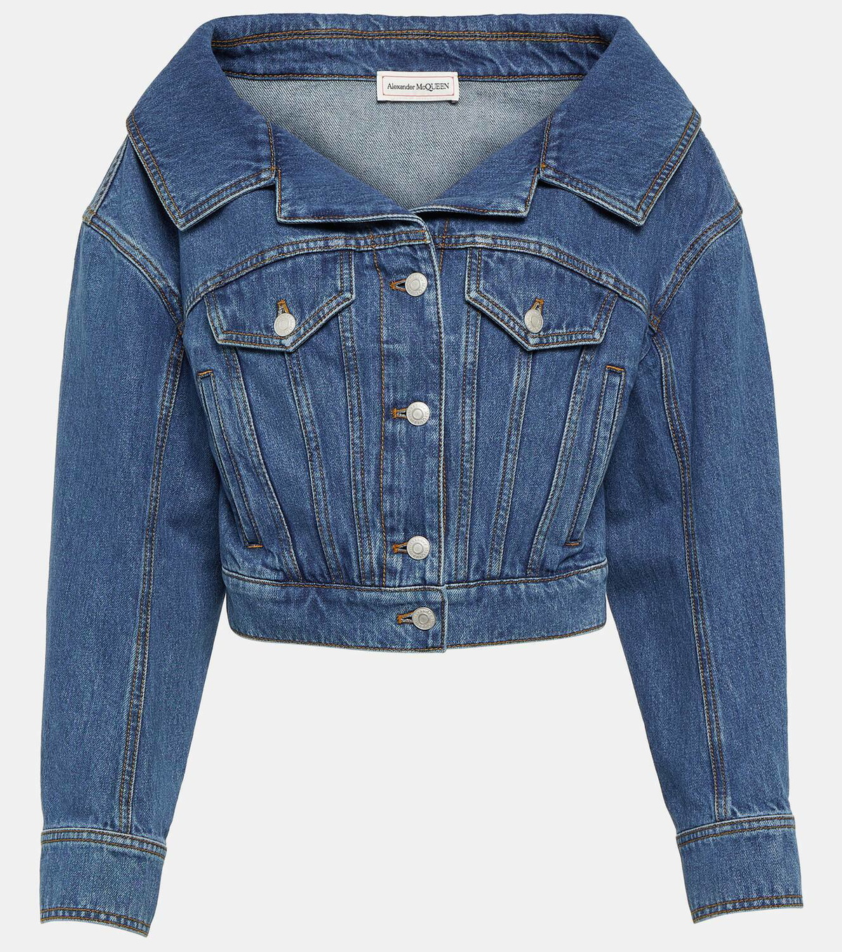 Alexander McQueen Cropped denim jacket