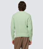 Ami Paris Ribbed-knit cotton and wool sweater