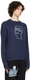 Brain Dead Navy Logohead Pile Sweater