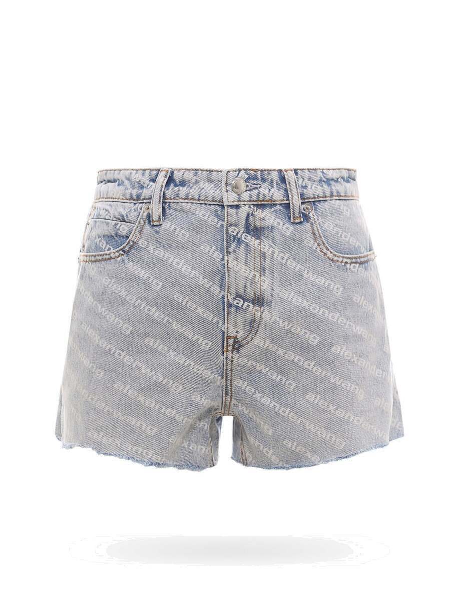 ショートパンツ ALEXANDER WANG Women Shorts  Burmudas 4DC2204781 270 Blue BITE LOGO SHORT IN PEBBLE BLEACH DENIM in PEBBLE BLEACH