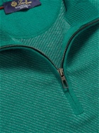 LORO PIANA - Striped Cashmere Half-Zip Sweater - Blue