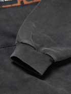 Balenciaga - Logo-Print Washed Cotton-Jersey Hoodie - Gray