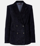 Stouls Suede double-breasted blazer