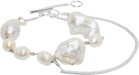 Jil Sander Silver & Off-White Pearl Bracelet