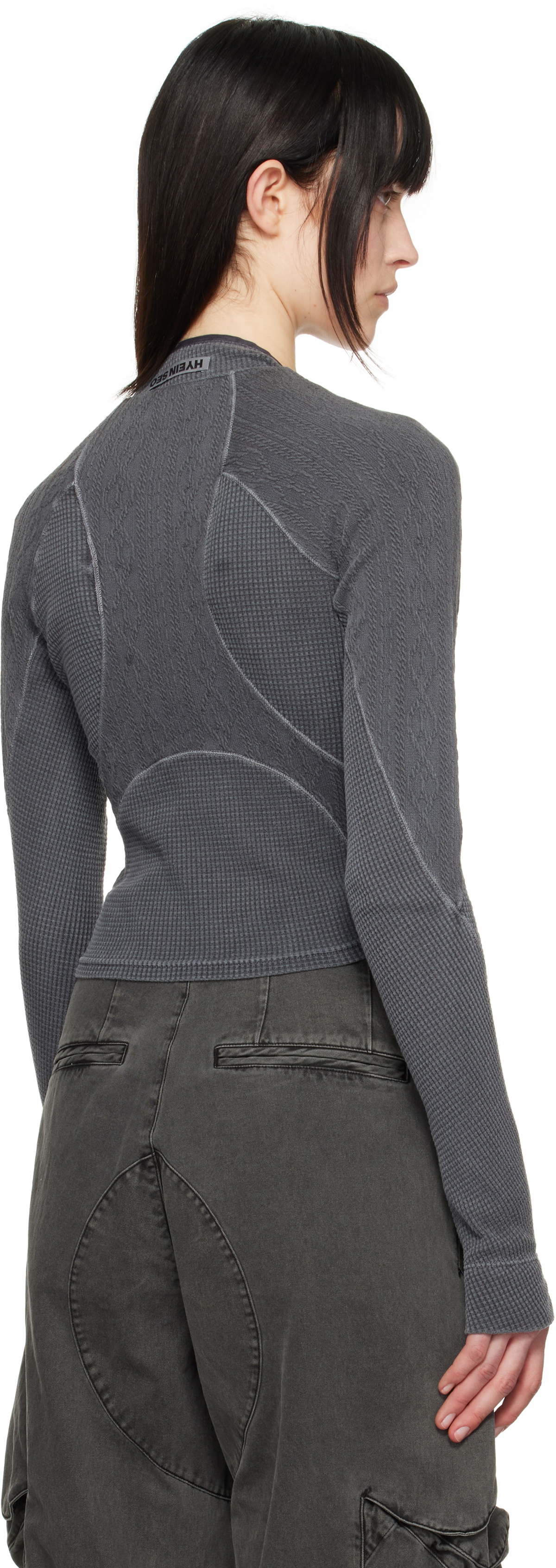 HYEIN SEO Gray Half-Zip Raglan T-shirt