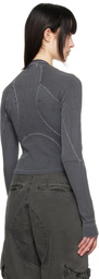 HYEIN SEO Gray Half-Zip Raglan T-shirt