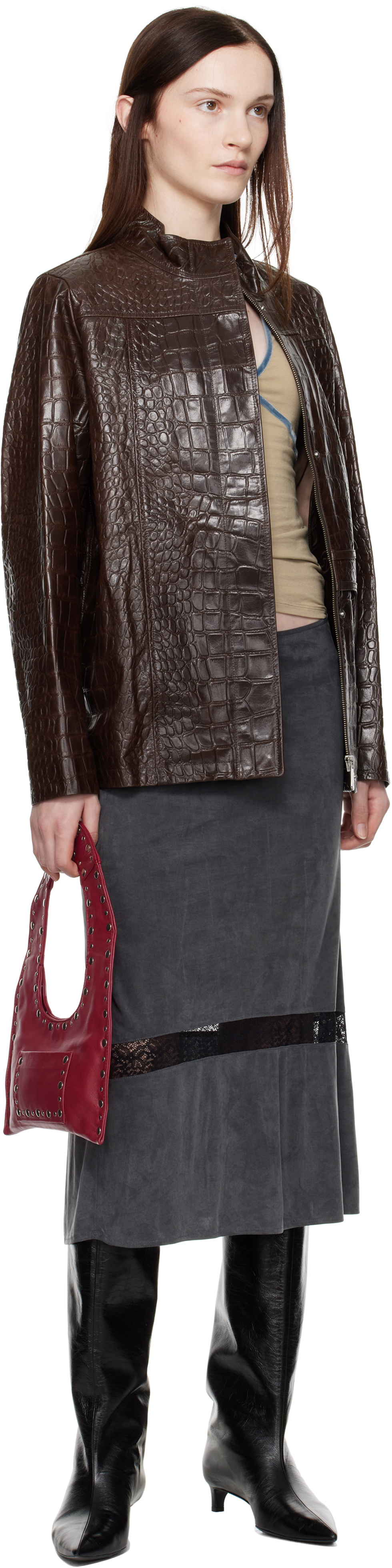 Saks Potts Brown Baba Leather Jacket Saks Potts