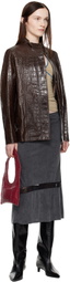 Saks Potts Brown Baba Leather Jacket