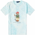 Polo Ralph Lauren Men's Tie Dye Fishing Bear T-Shirt in Island Aqua