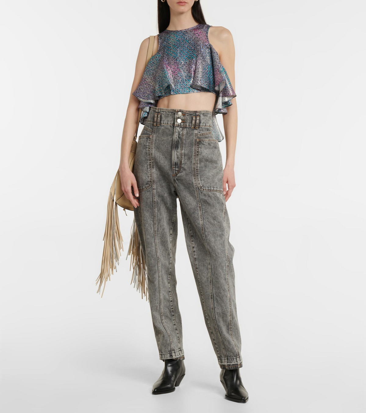 Isabel Marant - Fedoria printed silk-blend crop top Isabel