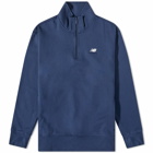 New Balance Men's NB Athletics 90's 1/4 Zip Mock Sweat in Navy