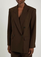 Esse Studios Onus Double-breasted Woven Blazer Bronze
