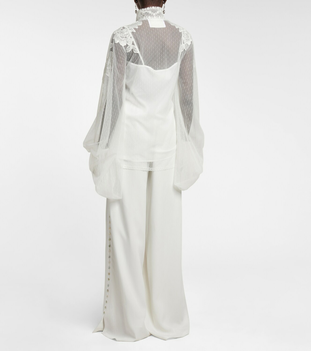 Costarellos Bridal Georgia polka-dot tulle shirt