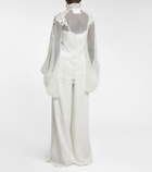 Costarellos Bridal Georgia polka-dot tulle shirt