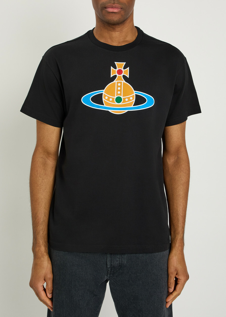 Vivienne Westwood Orb-print Stretch-cotton T-shirt Black